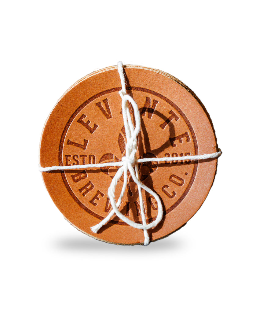Levante Emblem Leather Coasters (set of 2)