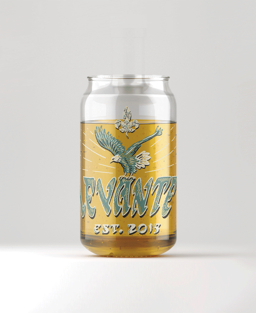 16 oz Levante Home Team Can Glass